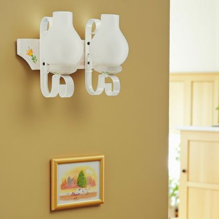 Brilagi - Sieninis šviestuvas QUEEN 2xE14/40W/230V bukas/kreminė