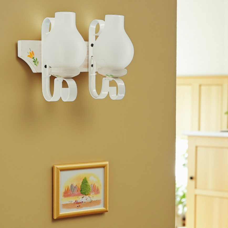 Brilagi - Sieninis šviestuvas QUEEN 2xE14/40W/230V bukas/kreminė