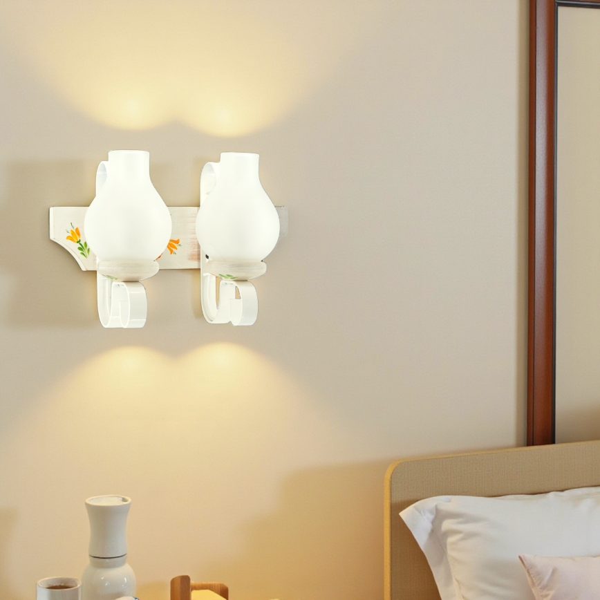 Brilagi - Sieninis šviestuvas QUEEN 2xE14/40W/230V bukas/kreminė