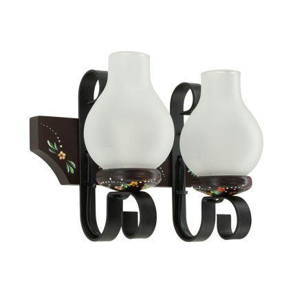 Brilagi - Sieninis šviestuvas QUEEN 2xE14/40W/230V bukas/wenge