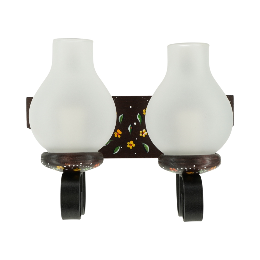 Brilagi - Sieninis šviestuvas QUEEN 2xE14/40W/230V bukas/wenge