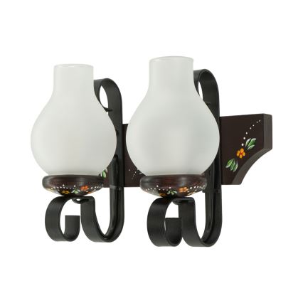 Brilagi - Sieninis šviestuvas QUEEN 2xE14/40W/230V bukas/wenge