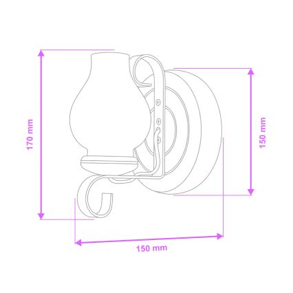 Brilagi - Sieninis šviestuvas ROATA APLICA 1xE14/40W/230V bukas/graikinis riešutas