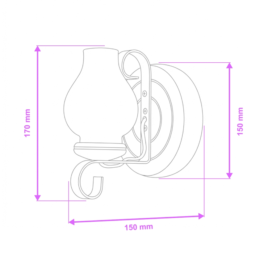 Brilagi - Sieninis šviestuvas ROATA APLICA 1xE14/40W/230V bukas/graikinis riešutas