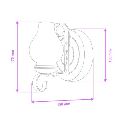 Brilagi - Sieninis šviestuvas ROATA APLICA 1xE14/40W/230V bukas