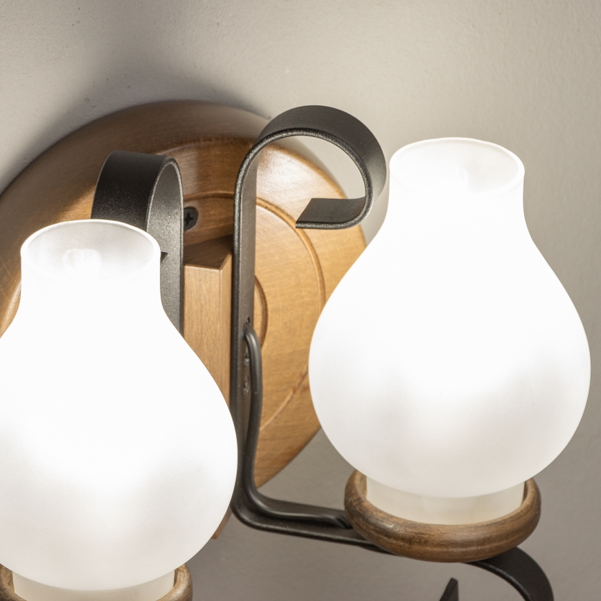 Brilagi - Sieninis šviestuvas ROATA APLICA 2xE14/40W/230V bukas/graikinis riešutas