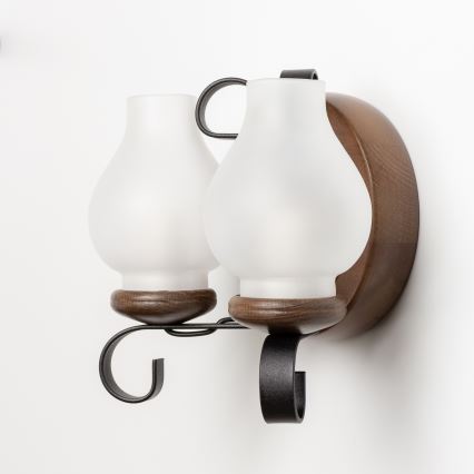 Brilagi - Sieninis šviestuvas ROATA APLICA 2xE14/40W/230V bukas/graikinis riešutas