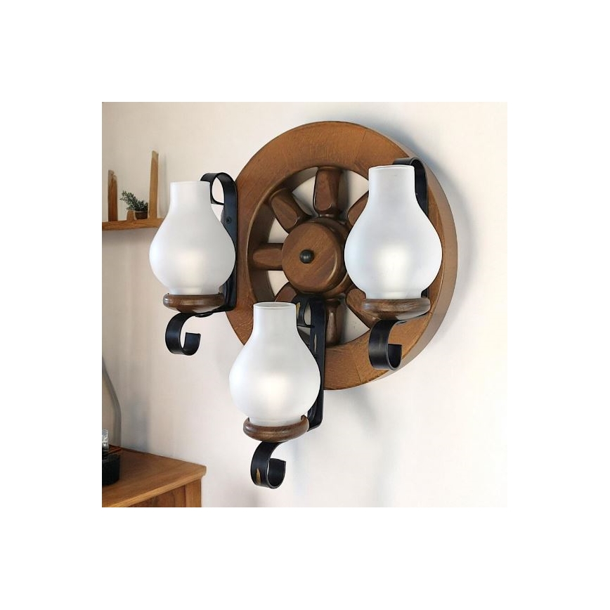 Brilagi - Sieninis šviestuvas ROATA APLICA 3xE14/40W/230V bukas/graikinis riešutas