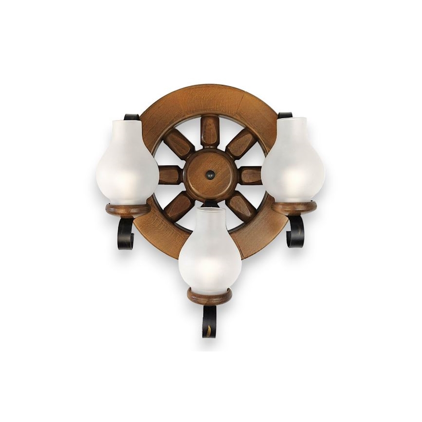 Brilagi - Sieninis šviestuvas ROATA APLICA 3xE14/40W/230V bukas/graikinis riešutas