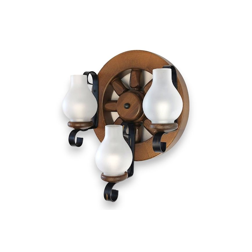 Brilagi - Sieninis šviestuvas ROATA APLICA 3xE14/40W/230V bukas/graikinis riešutas