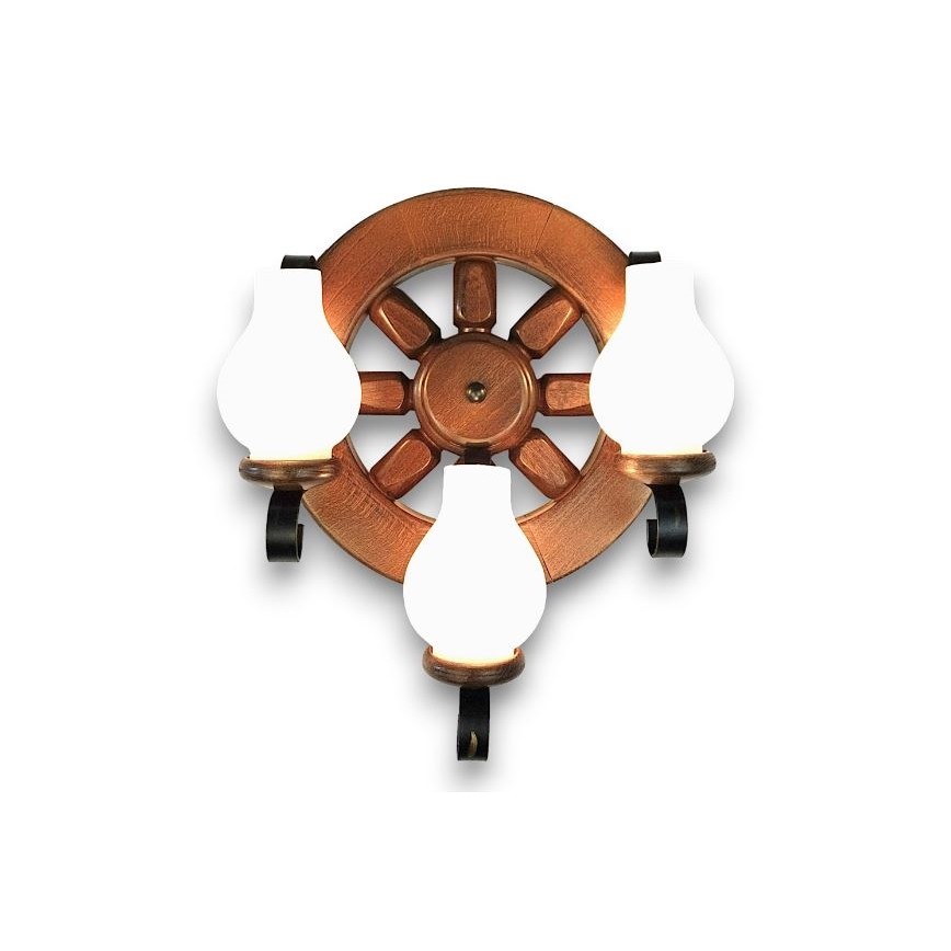 Brilagi - Sieninis šviestuvas ROATA APLICA 3xE14/40W/230V bukas/graikinis riešutas