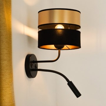 Brilagi - Sieninis šviestuvas ROYAL 1xE27/15W/230V + 1xG9/3W juoda/auksas
