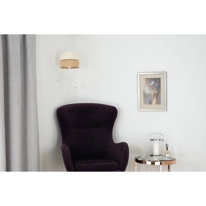 Brilagi - Sieninis šviestuvas ROYAL YUTE 1xE27/15W/230V + 1xG9/6W smėlio/kreminės/baltos spalvos