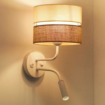 Brilagi - Sieninis šviestuvas ROYAL YUTE 1xE27/15W/230V + 1xG9/6W smėlio spalva/kreminė/balta