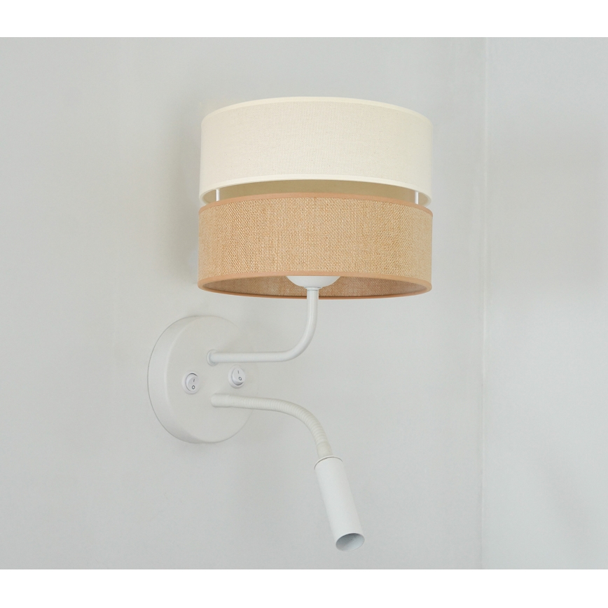 Brilagi - Sieninis šviestuvas ROYAL YUTE 1xE27/15W/230V + 1xG9/6W smėlio spalva/kreminė/balta