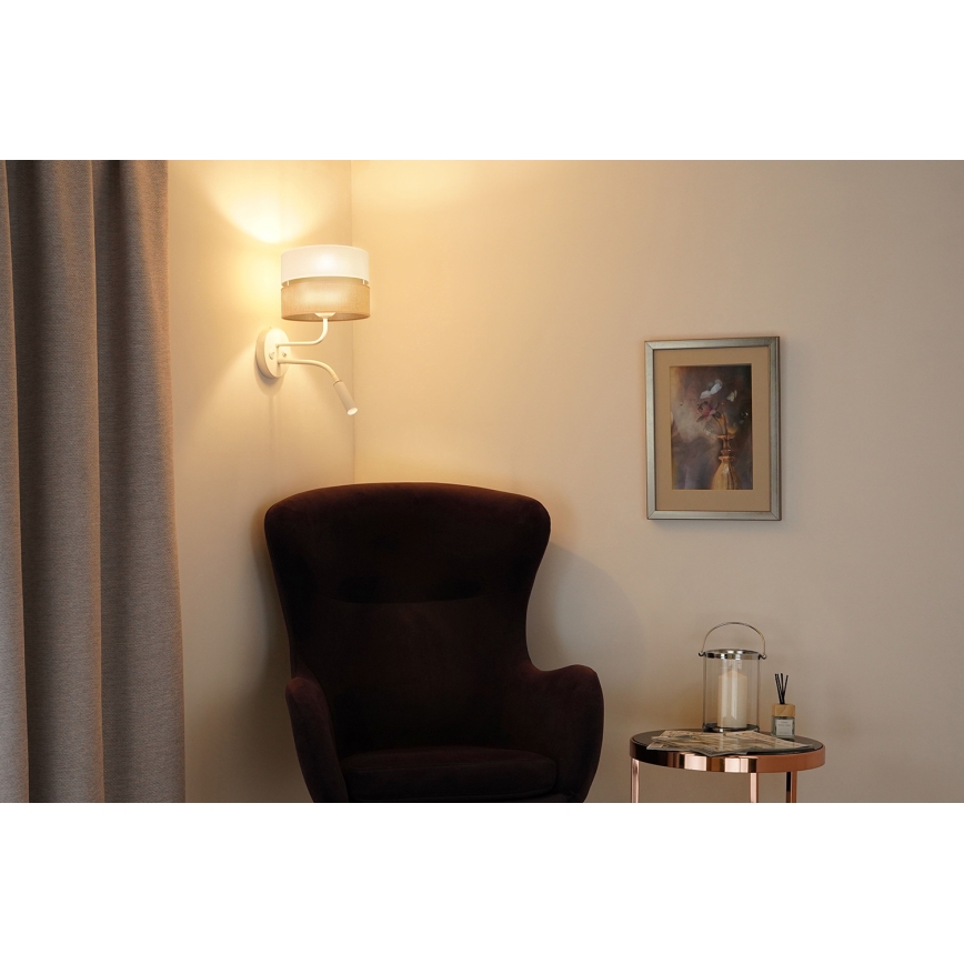 Brilagi - Sieninis šviestuvas ROYAL YUTE 1xE27/15W/230V + 1xG9/6W smėlio spalva/kreminė/balta