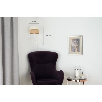 Brilagi - Sieninis šviestuvas ROYAL YUTE 1xE27/15W/230V + 1xG9/6W smėlio spalva/kreminė/balta
