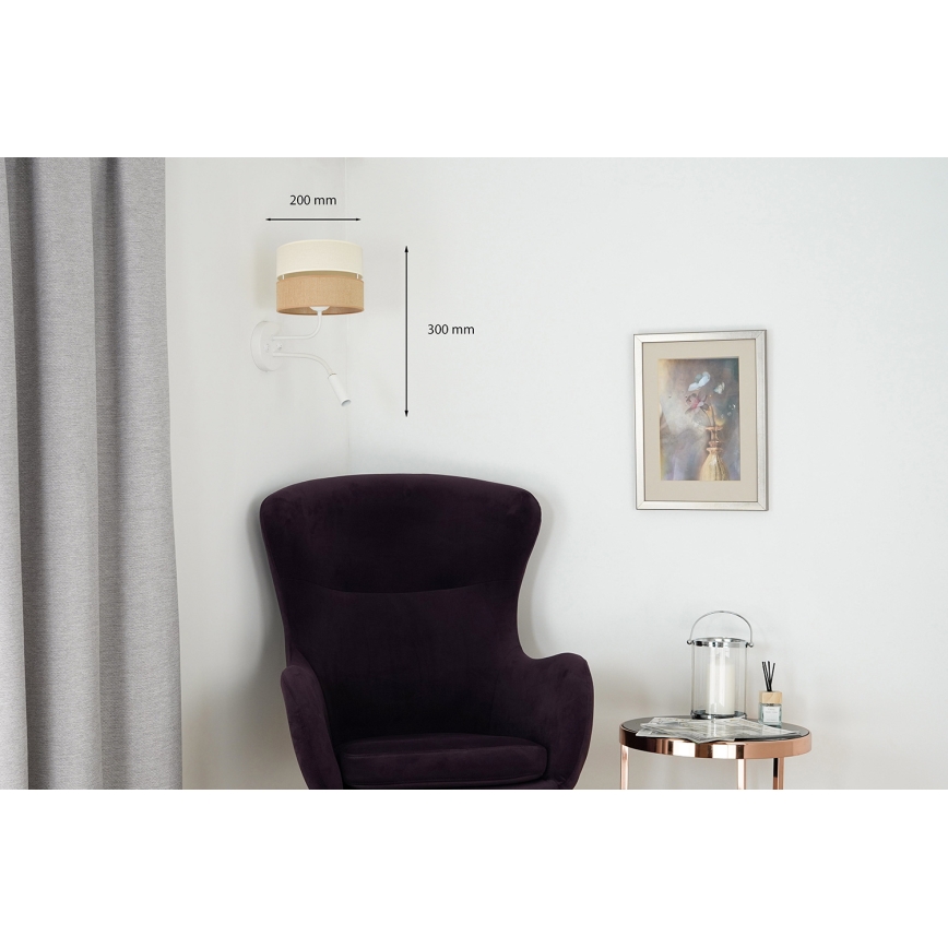 Brilagi - Sieninis šviestuvas ROYAL YUTE 1xE27/15W/230V + 1xG9/6W smėlio spalva/kreminė/balta