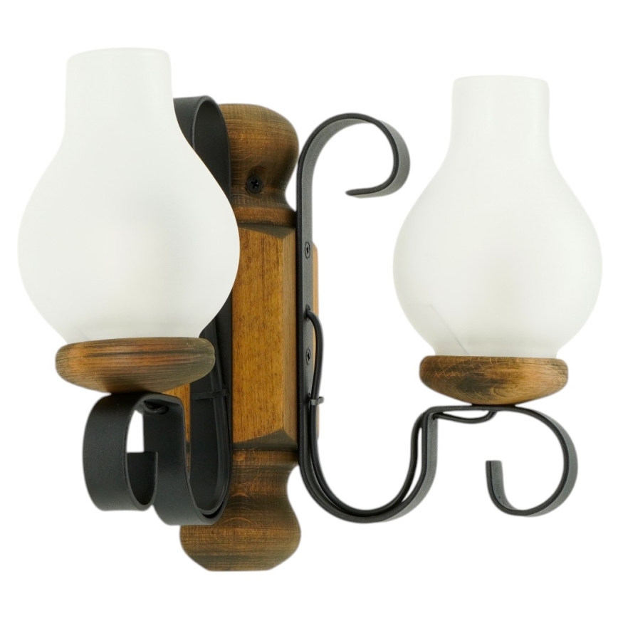 Brilagi - Sieninis šviestuvas RUSTIC 2xE14/40W/230V bukas/graikinis riešutas