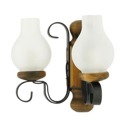 Brilagi - Sieninis šviestuvas RUSTIC 2xE14/40W/230V bukas/graikinis riešutas