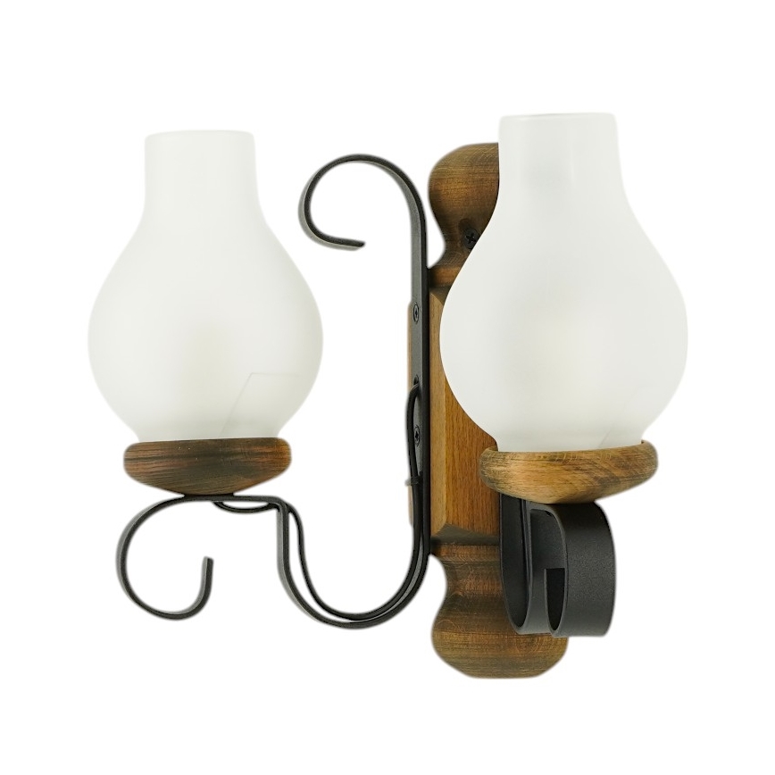 Brilagi - Sieninis šviestuvas RUSTIC 2xE14/40W/230V bukas/graikinis riešutas