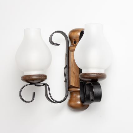 Brilagi - Sieninis šviestuvas RUSTIC 2xE14/40W/230V bukas/graikinis riešutas