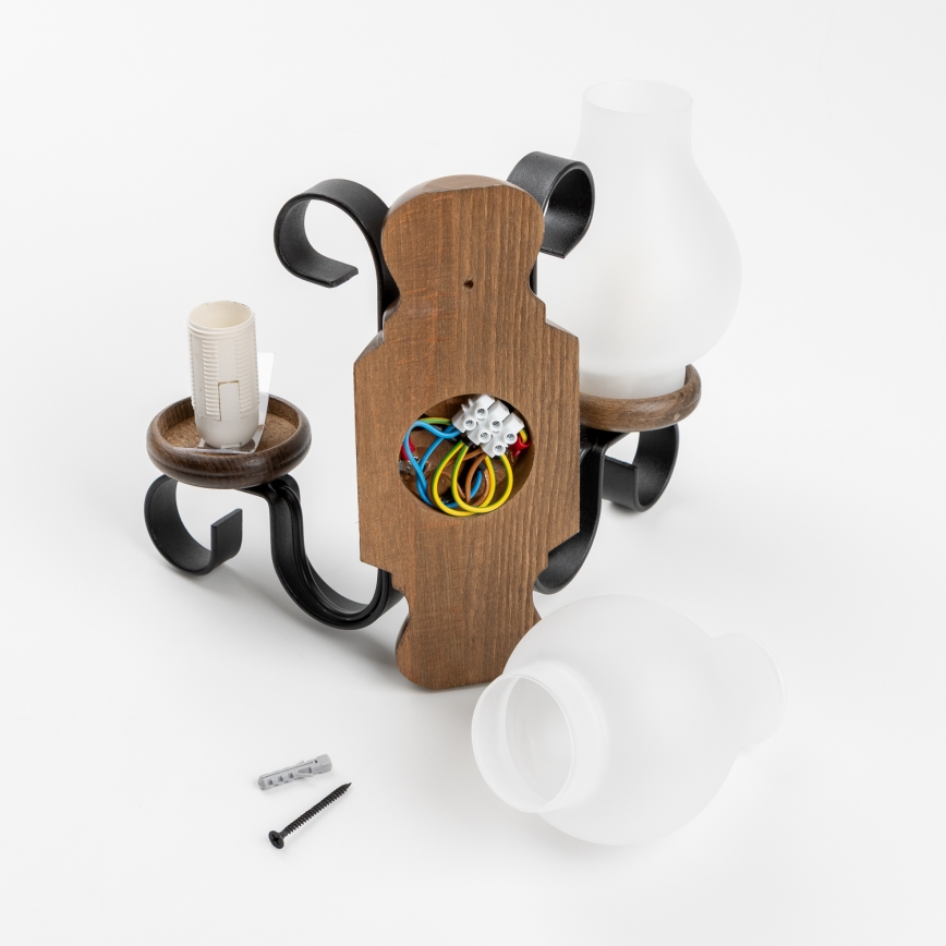 Brilagi - Sieninis šviestuvas RUSTIC 2xE14/40W/230V bukas/graikinis riešutas