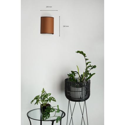 Brilagi - Sieninis šviestuvas SEMI 1xE27/15W/230V ruda