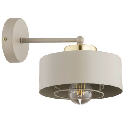 Brilagi - Sieninis šviestuvas SPRING 1xE27/60W/230V smėlinė/auksinė