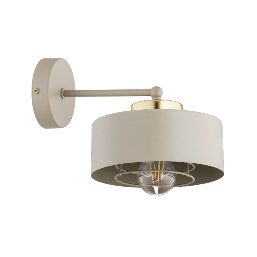 Brilagi - Sieninis šviestuvas SPRING 1xE27/60W/230V smėlinė/auksinė
