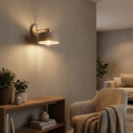 Brilagi - Sieninis šviestuvas SPRING 1xE27/60W/230V smėlinė/auksinė