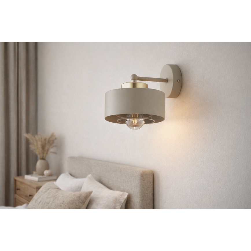 Brilagi - Sieninis šviestuvas SPRING 1xE27/60W/230V smėlinė/auksinė