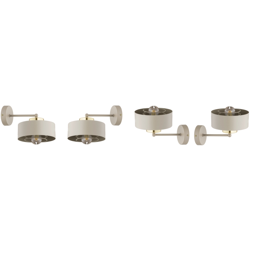 Brilagi - Sieninis šviestuvas SPRING 1xE27/60W/230V smėlinė/auksinė