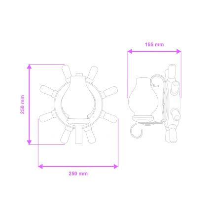Brilagi - Sieninis šviestuvas TIMONA 1xE14/40W/230V bukas/graikinis riešutas