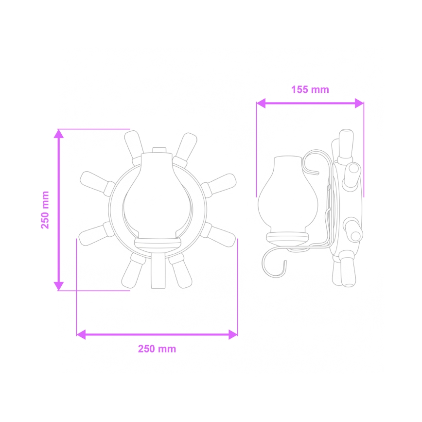 Brilagi - Sieninis šviestuvas TIMONA 1xE14/40W/230V bukas