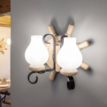 Brilagi - Sieninis šviestuvas TIMONA 2xE14/40W/230V ąžuolas