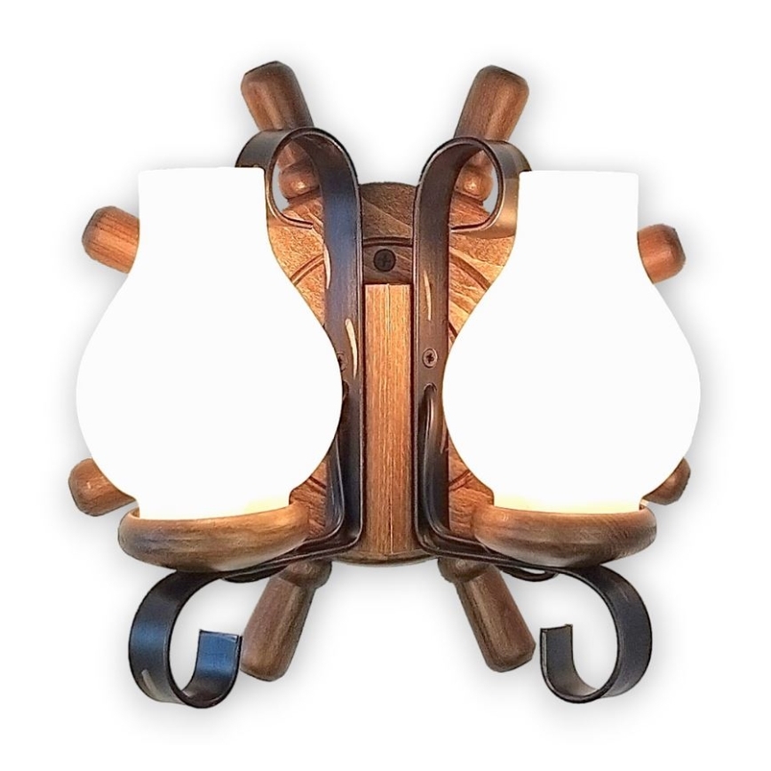 Brilagi - Sieninis šviestuvas TIMONA 2xE14/40W/230V bukas/graikinis riešutas