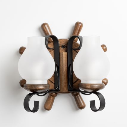 Brilagi - Sieninis šviestuvas TIMONA 2xE14/40W/230V bukas/graikinis riešutas