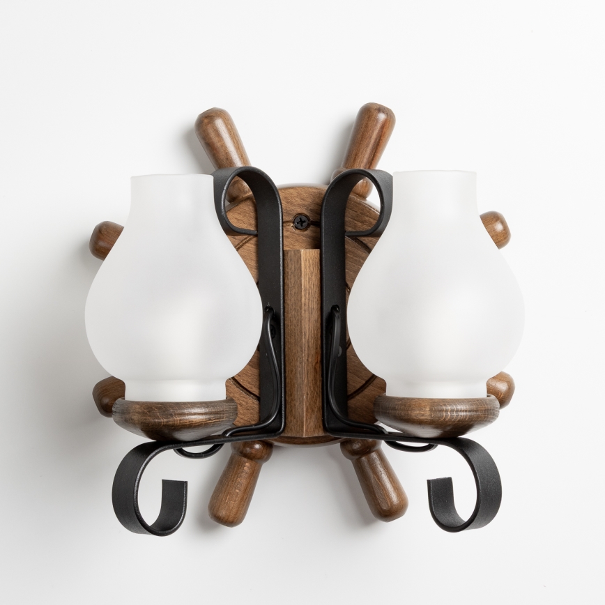 Brilagi - Sieninis šviestuvas TIMONA 2xE14/40W/230V bukas/graikinis riešutas