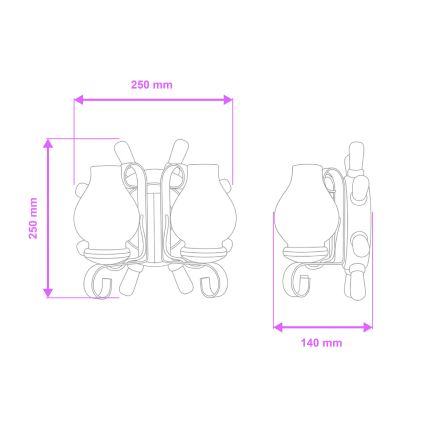 Brilagi - Sieninis šviestuvas TIMONA 2xE14/40W/230V bukas