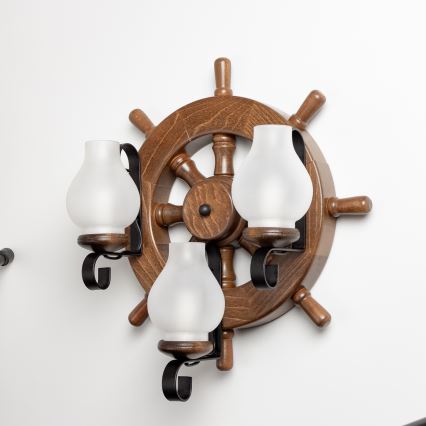 Brilagi - Sieninis šviestuvas TIMONA 3xE14/40W/230V bukas/graikinis riešutas