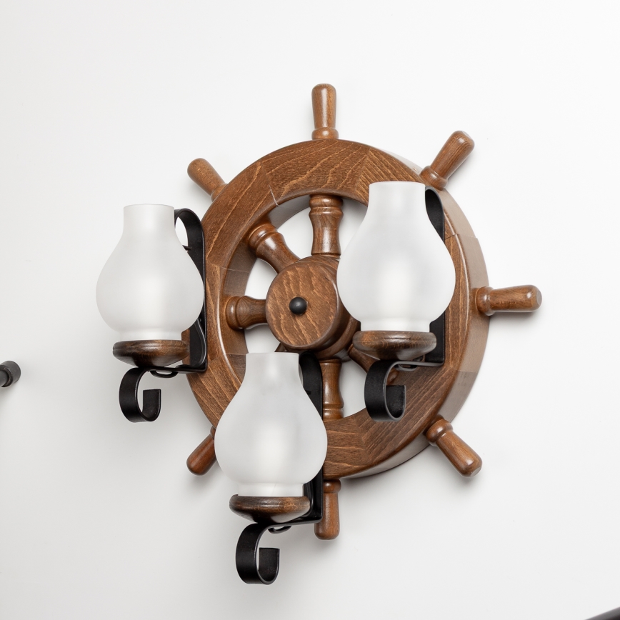 Brilagi - Sieninis šviestuvas TIMONA 3xE14/40W/230V bukas/graikinis riešutas