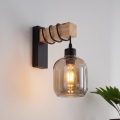 BRILAGI - Sieninis šviestuvas WOOD GLASS 1xE27/60W/230V pušis/juoda/dūminė pilka