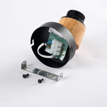 Brilagi - Sieninis taškinis šviestuvas BASKLITE 1xE27/15W/230V mediena/juoda