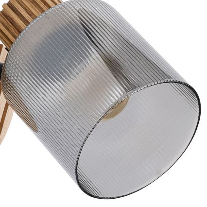 Brilagi - Sieninis taškinis šviestuvas HYGGE 1xE14/15W/230V kaučiukmedis/dūminė