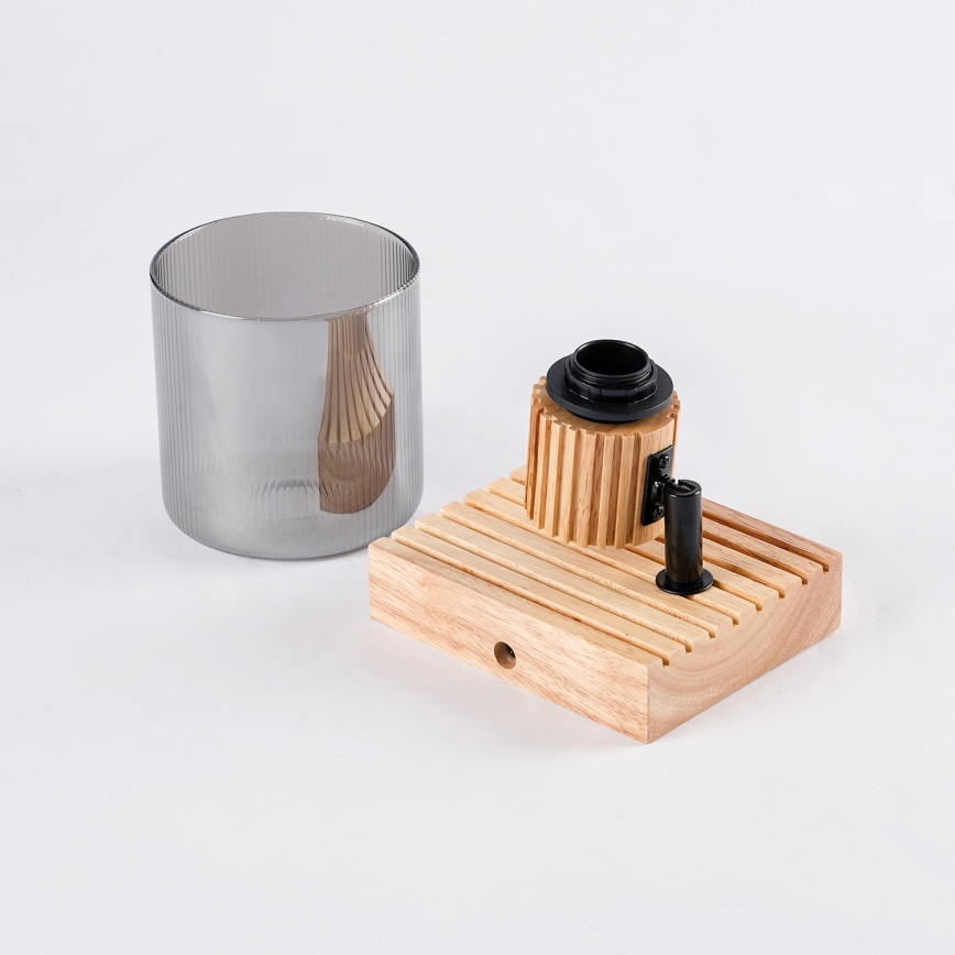 Brilagi - Sieninis taškinis šviestuvas HYGGE 1xE14/15W/230V kaučiukmedis/dūminė