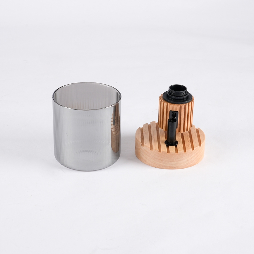 Brilagi - Sieninis taškinis šviestuvas HYGGE 1xE14/15W/230V medinis/dūminis