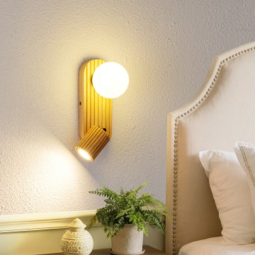 Brilagi - Sieninis taškinis šviestuvas MODERN WOOD 1xG9/5W/230V + 1xGU10/8W kaučiukmedis