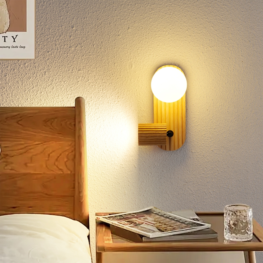 Brilagi - Sieninis taškinis šviestuvas MODERN WOOD 1xG9/5W/230V + 1xGU10/8W kaučiukmedis