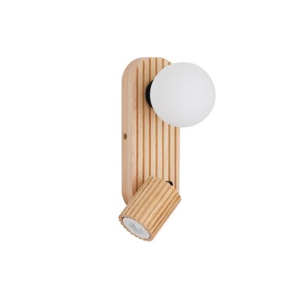 Brilagi - Sieninis taškinis šviestuvas MODERN WOOD 1xG9/5W/230V + 1xGU10/8W kaučiukmedis
